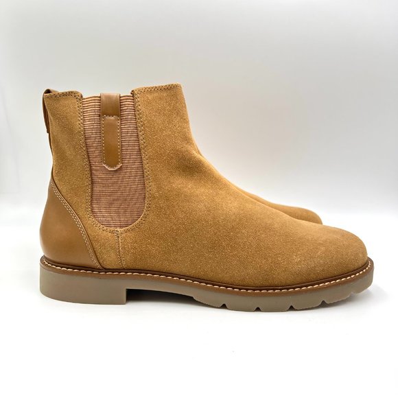 Rockport Womens Kacey Camel Brown Suede Leather Ankle Boots Shoes 11 - Picture 1 of 15